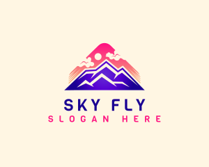 Mountain Sunset Sky logo design