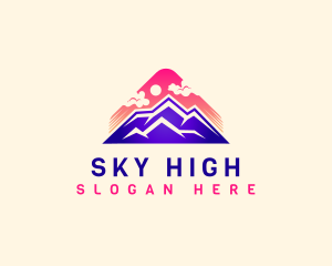 Mountain Sunset Sky logo design