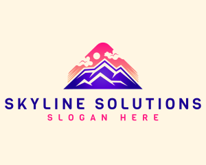 Sky - Mountain Sunset Sky logo design