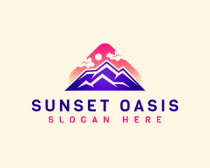 Mountain Sunset Sky logo design