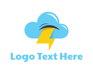 Early Learning Center - Lightning Cloud Weather logo design