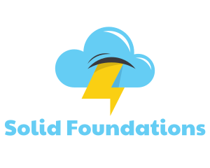 Early Learning Center - Lightning Cloud Weather logo design