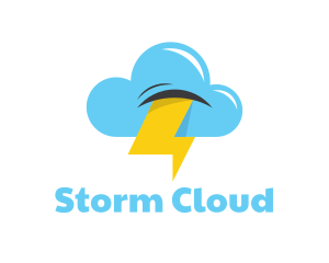 Lightning Cloud Weather logo design