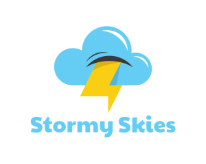 Weather - Lightning Cloud Weather logo design