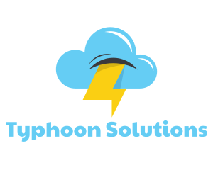 Typhoon - Lightning Cloud Weather logo design