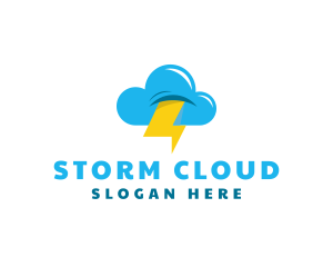 Lightning Cloud Weather logo design