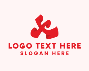 Fabric - Funky Red Letter X logo design