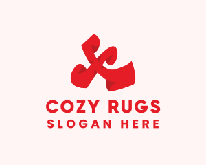 Rug - Funky Red Letter X logo design