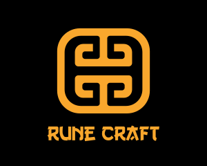 Rune - Orange Asian Symbol logo design