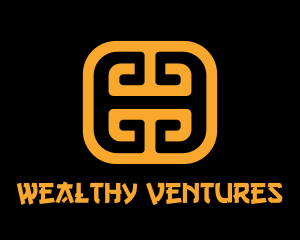 Prosperity - Orange Asian Symbol logo design