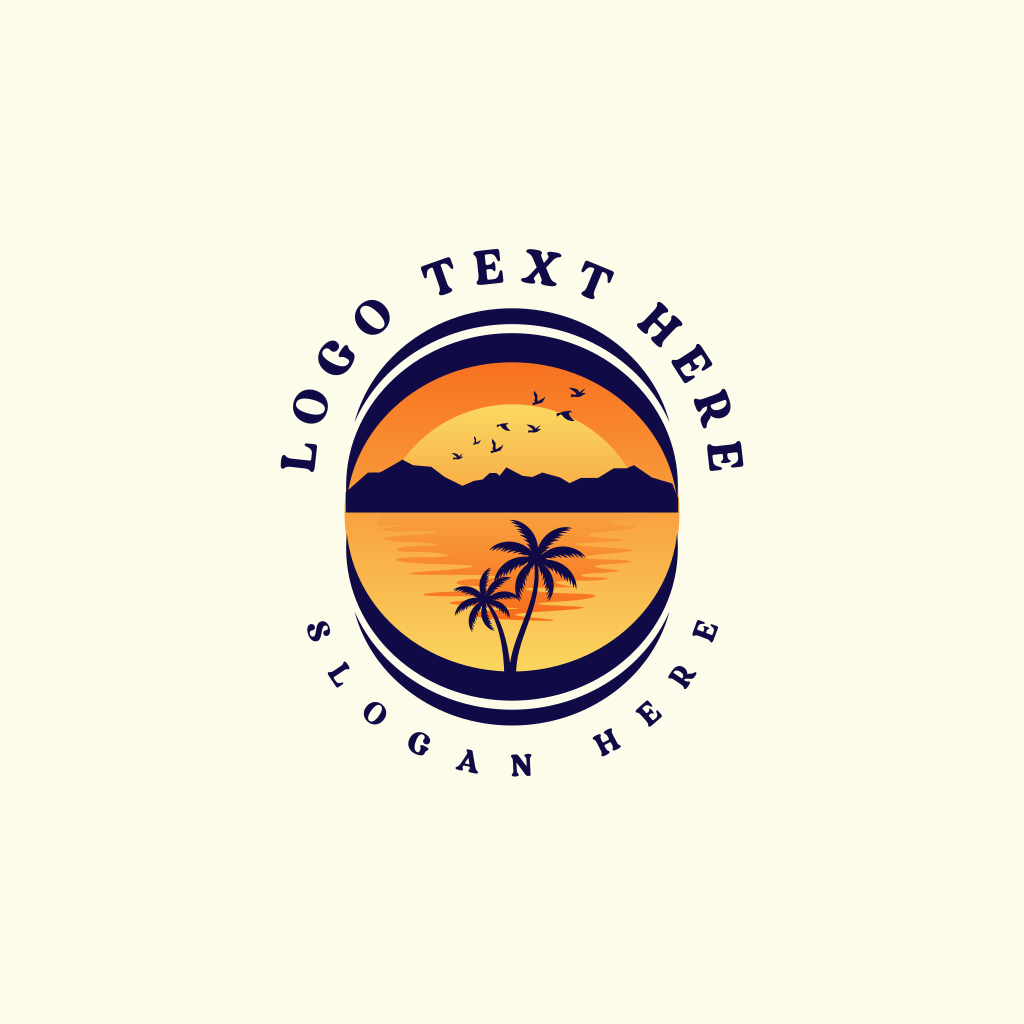 Tropical Beach Mountain Logo | BrandCrowd Logo Maker