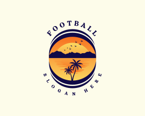 Resort - Tropical Beach Mountain logo design