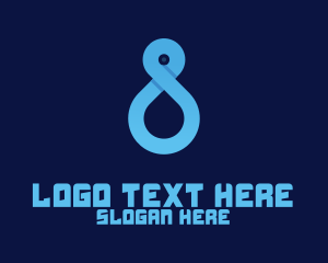 Teaching - Modern Blue Number 8 logo design
