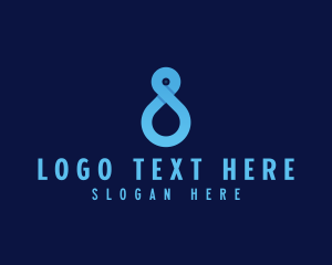 Teaching - Modern Loop Number 8 logo design