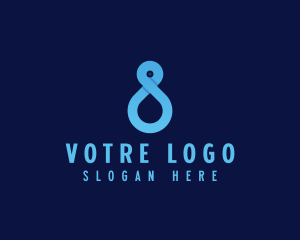 3d - Modern Loop Number 8 logo design