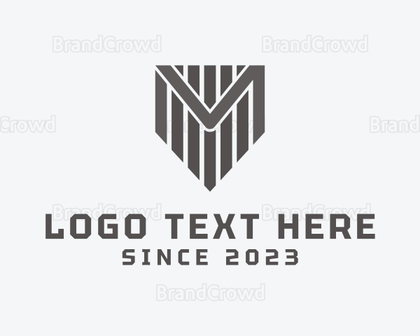 Masculine Letter M Shield Business Logo