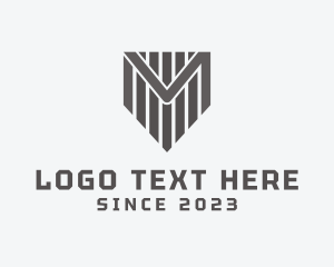 Gray - Masculine Letter M Shield Business logo design