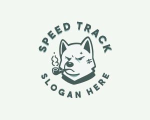 Smoking Dog Canine Logo