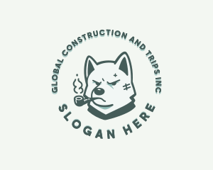 Veterinary - Smoking Dog Canine logo design