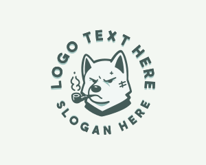 Smoking Dog Canine Logo