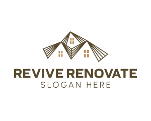 Renovate - Roof Housing Construction logo design