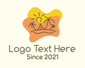 Palm Tree - Summer Island Vacation logo design