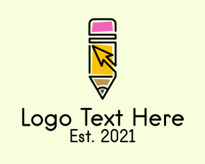 Learning Center - Pencil Mouse Pointer logo design