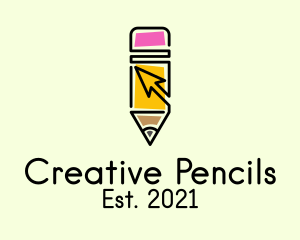 Pencil Mouse Pointer  logo design