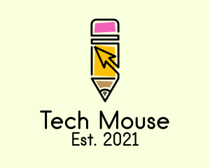 Pencil Mouse Pointer  logo design