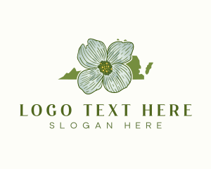 Map - Virginia Dogwood Flower logo design