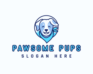 Dog Grooming Scarf logo design