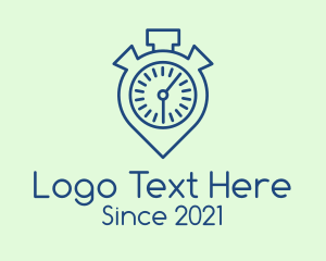 Stopwatch - Timer Location Pin logo design
