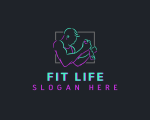 Muscle Fitness Workout logo design