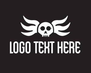 Skull And Crossbones - Winged Skull Pilot logo design