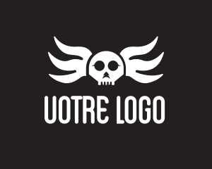 Skeleton - Winged Skull Pilot logo design