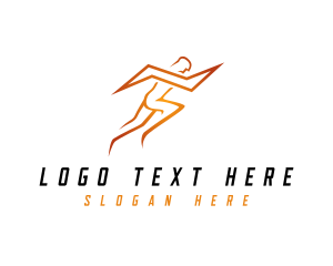 Runner - Lightning Sports Man logo design
