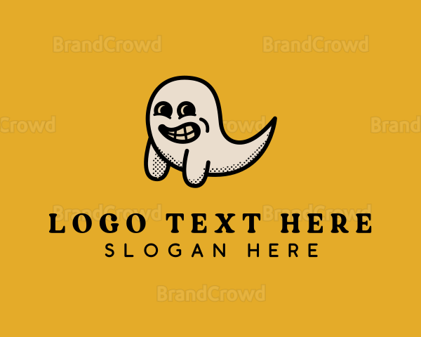 Ghost Cartoon Scary Logo