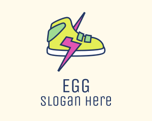 Shoe Cleaning - Lightning Bolt Sneakers logo design
