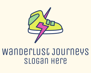 Shoe Cleaning - Lightning Bolt Sneakers logo design
