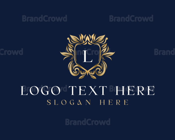 Floral Shield  Decorative Logo