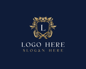 Floral Shield  Decorative logo design
