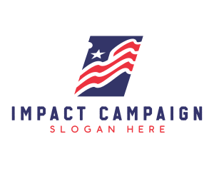Campaign - American Flag Star Stripes logo design