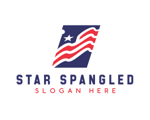 American Flag Star Stripes logo design