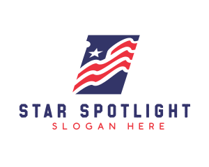 American Flag Star Stripes logo design