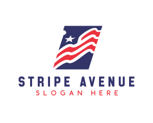 Stripes - American Flag Star Stripes logo design