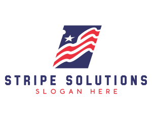 American Flag Star Stripes logo design