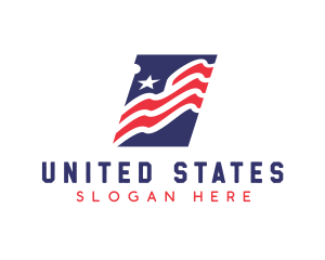 American Flag Star Stripes logo design