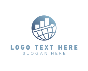 Firm - Bar Graph Finance Globe logo design