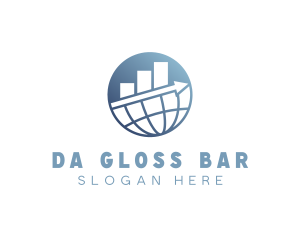 Bar Graph Finance Globe logo design