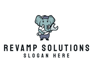 Overhaul - Elephant Wrench Mechanic logo design